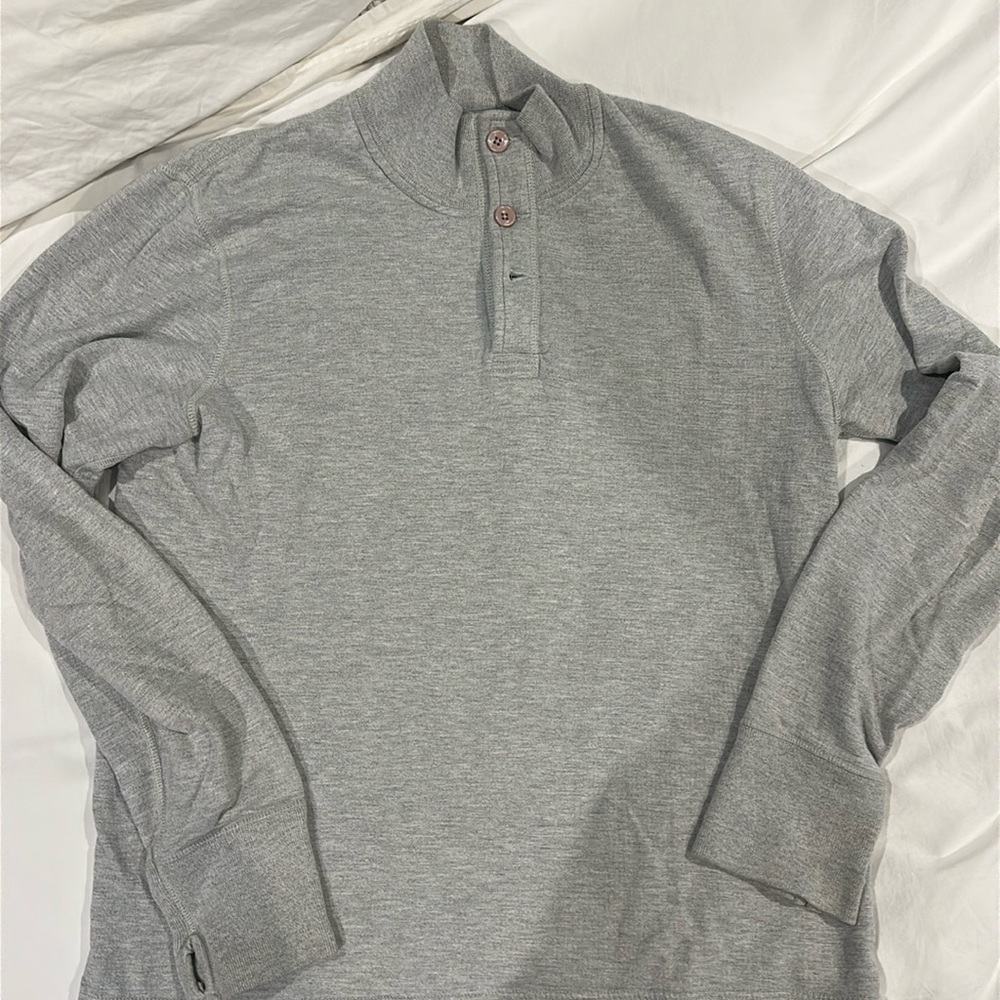 Relwen Mock Neck Pullover, Mens Medium Gray